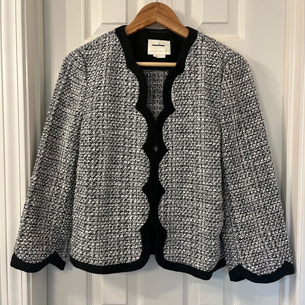 Kate Spade Scalloped Tweed Jacket - Size 10